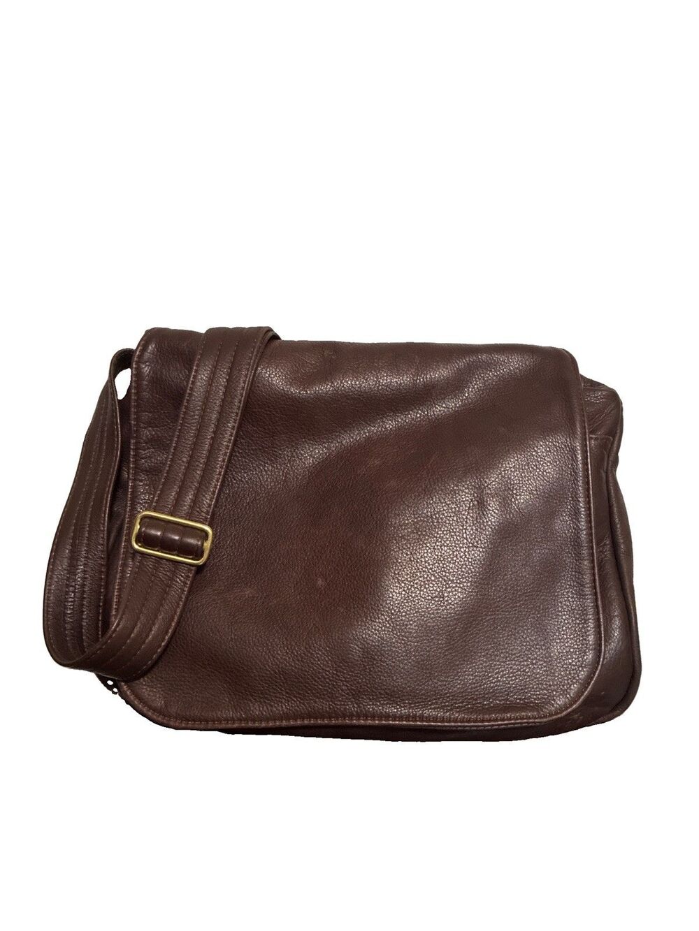 Vintage Romag Leather Messenger Shoulder Bag Brown
